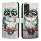 For Infinix Hot 20i 3D Painting Horizontal Flip Leather Phone Case(Grey Owl) - 2