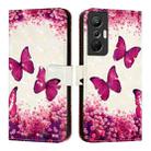 For Infinix Hot 20S / Hot 20 Pro 3D Painting Horizontal Flip Leather Phone Case(Rose Butterfly) - 2