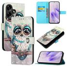 For Infinix Hot 30 4G 3D Painting Horizontal Flip Leather Phone Case(Grey Owl) - 1