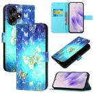 For Infinix Hot 30i 3D Painting Horizontal Flip Leather Phone Case(Golden Butterfly) - 1