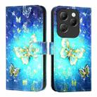 For Infinix Hot 40 / Hot 40 Pro 3D Painting Horizontal Flip Leather Phone Case(Golden Butterfly) - 2