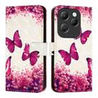 For Infinix Hot 40 / Hot 40 Pro 3D Painting Horizontal Flip Leather Phone Case(Rose Butterfly) - 2