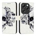 For Infinix Hot 40 / Hot 40 Pro 3D Painting Horizontal Flip Leather Phone Case(Skull) - 2