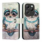 For Infinix Hot 40 / Hot 40 Pro 3D Painting Horizontal Flip Leather Phone Case(Grey Owl) - 2