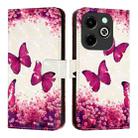 For Infinix Hot 40i 3D Painting Horizontal Flip Leather Phone Case(Rose Butterfly) - 2