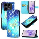 For Infinix Note 40 3D Painting Horizontal Flip Leather Phone Case(Golden Butterfly) - 1