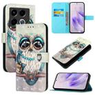 For Infinix Note 40 3D Painting Horizontal Flip Leather Phone Case(Grey Owl) - 1