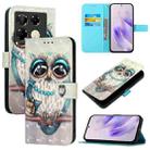 For Infinix Note 40 Pro 5G 3D Painting Horizontal Flip Leather Phone Case(Grey Owl) - 1