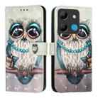 For Infinix Smart 7 3D Painting Horizontal Flip Leather Phone Case(Grey Owl) - 2