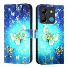 For Infinix Smart 7 HD / Smart 7 India 3D Painting Horizontal Flip Leather Phone Case(Golden Butterfly) - 2