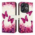For Infinix Smart 8 3D Painting Horizontal Flip Leather Phone Case(Rose Butterfly) - 2