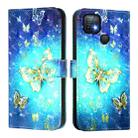 For Infinix Hot 10i 3D Painting Horizontal Flip Leather Phone Case(Golden Butterfly) - 2