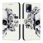 For Infinix Hot 10T / 10S 3D Painting Horizontal Flip Leather Phone Case(Skull) - 2