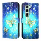 For Infinix Hot 50 4G 3D Painting Horizontal Flip Leather Phone Case(Golden Butterfly) - 2