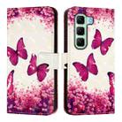 For Infinix Hot 50 4G 3D Painting Horizontal Flip Leather Phone Case(Rose Butterfly) - 2