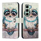 For Infinix Hot 50 4G 3D Painting Horizontal Flip Leather Phone Case(Grey Owl) - 2