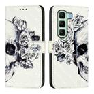 For Infinix Hot 50 5G 3D Painting Horizontal Flip Leather Phone Case(Skull) - 2