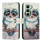 For Infinix Hot 50 5G 3D Painting Horizontal Flip Leather Phone Case(Grey Owl) - 2