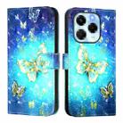 For Infinix Note 40X 5G 3D Painting Horizontal Flip Leather Phone Case(Golden Butterfly) - 2