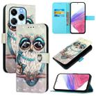 For Infinix Note 40X 5G 3D Painting Horizontal Flip Leather Phone Case(Grey Owl) - 1