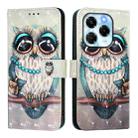 For Infinix Note 40X 5G 3D Painting Horizontal Flip Leather Phone Case(Grey Owl) - 2