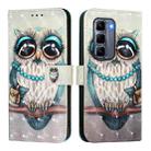 For Infinix Hot 50 Pro+ 4G 3D Painting Horizontal Flip Leather Phone Case(Grey Owl) - 2