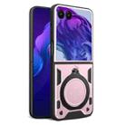 For Motorola Razr 50 Ultra CD Texture Magnetic Holder Phone Case(Pink) - 1