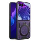 For Motorola Razr 50 Ultra CD Texture Magnetic Holder Phone Case(Purple) - 1