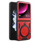 For Motorola Razr 50 CD Texture Magnetic Holder Phone Case(Red) - 1