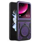 For Motorola Razr 50 CD Texture Magnetic Holder Phone Case(Purple) - 1