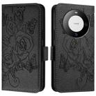 For Huawei Mate 60 Embossed Rose RFID Anti-theft Leather Phone Case(Black) - 2