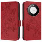 For Huawei Mate 60 Pro / 60 Pro+ Embossed Rose RFID Anti-theft Leather Phone Case(Red) - 2