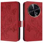 For Huawei nova 12i 4G Embossed Rose RFID Anti-theft Leather Phone Case(Red) - 2