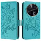 For Huawei nova 12i 4G Embossed Rose RFID Anti-theft Leather Phone Case(Light Blue) - 2