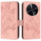 For Huawei nova 12i 4G Embossed Rose RFID Anti-theft Leather Phone Case(Pink) - 2