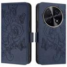 For Huawei nova 12i 4G Embossed Rose RFID Anti-theft Leather Phone Case(Dark Blue) - 2