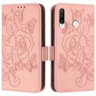 For Huawei P30 Lite / nova 4e Embossed Rose RFID Anti-theft Leather Phone Case(Pink) - 2