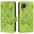 For Huawei P40 Lite / nova 6 SE Embossed Rose RFID Anti-theft Leather Phone Case(Green) - 2