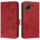 For Huawei P40 Lite / nova 6 SE Embossed Rose RFID Anti-theft Leather Phone Case(Red) - 2