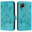 For Huawei P40 Lite / nova 6 SE Embossed Rose RFID Anti-theft Leather Phone Case(Light Blue) - 2