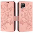 For Huawei P40 Lite / nova 6 SE Embossed Rose RFID Anti-theft Leather Phone Case(Pink) - 2