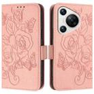 For Huawei Pura 70 Embossed Rose RFID Anti-theft Leather Phone Case(Pink) - 2