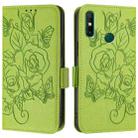 For Huawei Enjoy 20 SE / Y7a 4G Embossed Rose RFID Anti-theft Leather Phone Case(Green) - 2