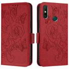 For Huawei Enjoy 20 SE / Y7a 4G Embossed Rose RFID Anti-theft Leather Phone Case(Red) - 2