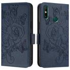 For Huawei Enjoy 20 SE / Y7a 4G Embossed Rose RFID Anti-theft Leather Phone Case(Dark Blue) - 2
