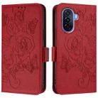 For Huawei Enjoy 50 4G / nova Y70 Plus Embossed Rose RFID Anti-theft Leather Phone Case(Red) - 2