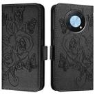 For Huawei Enjoy 50 Pro 4G / nova Y90 Embossed Rose RFID Anti-theft Leather Phone Case(Black) - 2