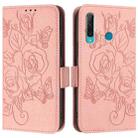 For Huawei Enjoy 9s 4G / P Smart 2019 Embossed Rose RFID Anti-theft Leather Phone Case(Pink) - 2