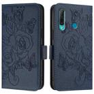 For Huawei Enjoy 9s 4G / P Smart 2019 Embossed Rose RFID Anti-theft Leather Phone Case(Dark Blue) - 2