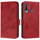 For Huawei P Smart+ 2019 Embossed Rose RFID Anti-theft Leather Phone Case(Red) - 2